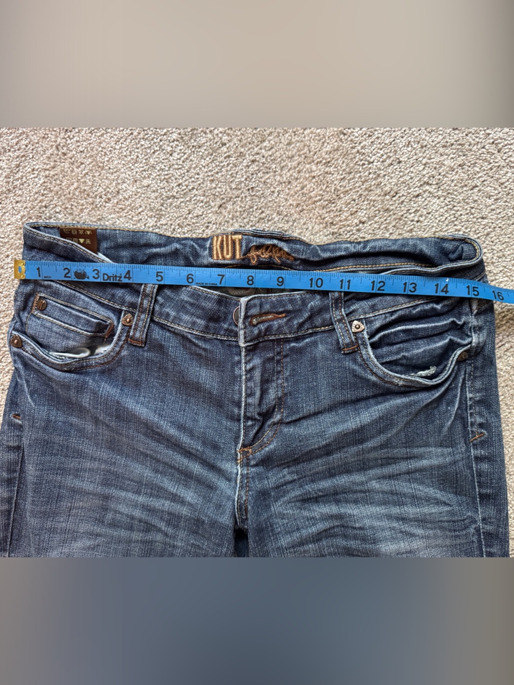 Kut from the Kloth Dark Blue Midrise Straight Leg Jeans - Picture 7 of 10